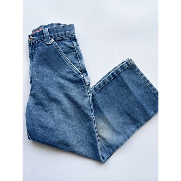 Boys Vintage Webs Wide Leg Baggy Medium Wash Carpenter Jeans Size 10 - Picture 3 of 11